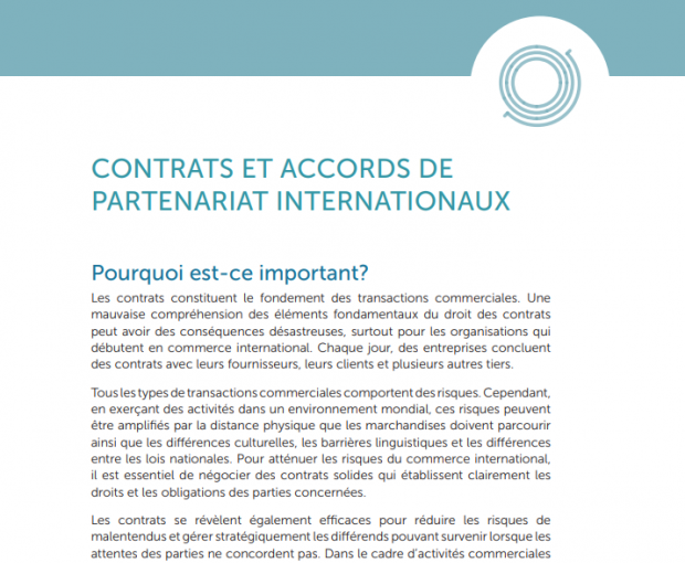 Contrats Et Accords De Partenariat Internationaux | Forum For ...